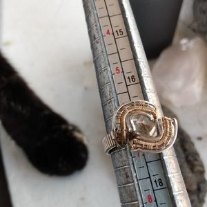 Sterling silver Herkimer diamond ring